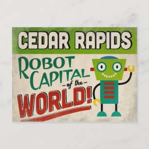 Cedar Rapids Iowa Robot - Lustig Vintage Vykort