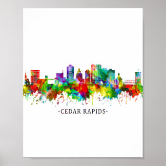 Cedar Rapids Iowa Skyline Poster