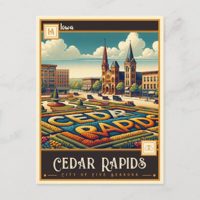 Cedar Rapids, Iowa | VINTAGE Vykort (Framsida)