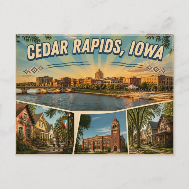 Cedar Rapids Iowa vykort (Framsida)