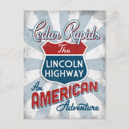 Cedar Rapids Lincoln Highway Vintage America Iowa Vykort