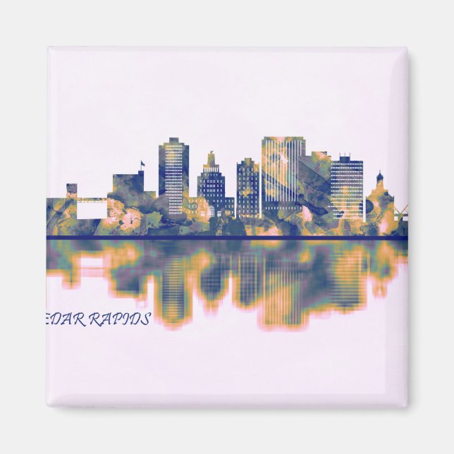 Cedar Rapids Skyline Magnet (Framsidan)