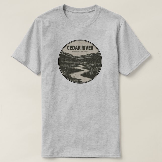 Cedar River National Grassland Stream T Shirt (Design framsida)