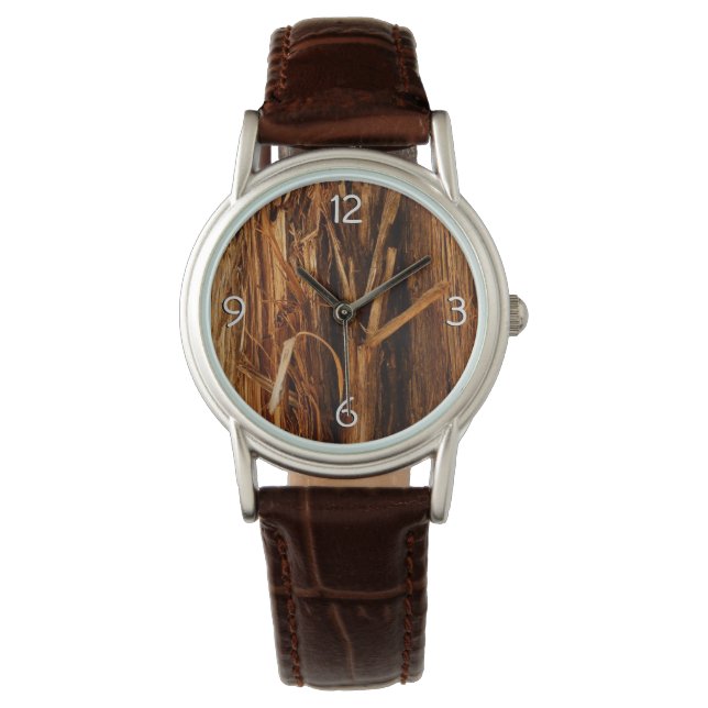 Cedar Texturerad träbark Armbandsur (Framsida)
