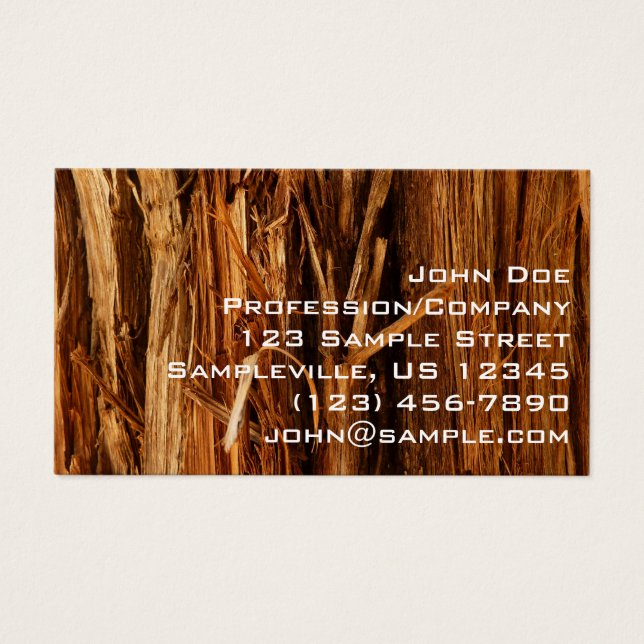 Cedar Texturerad träbark Visitkort (Framsidan)
