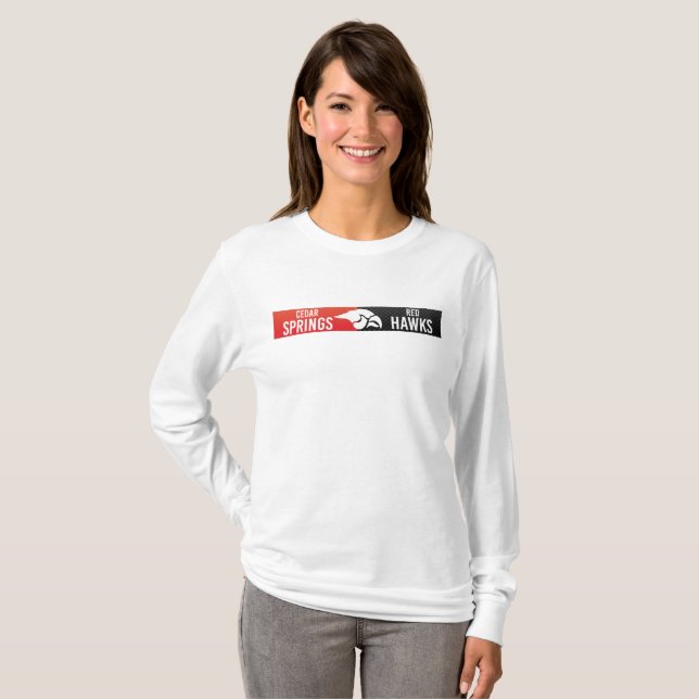 Cedar Vår Red Hawks #3 T Shirt (Hel framsida)