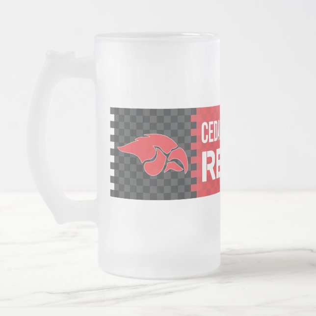 Cedar Vår Red Hawks Frostat Ölglas (Vänster)