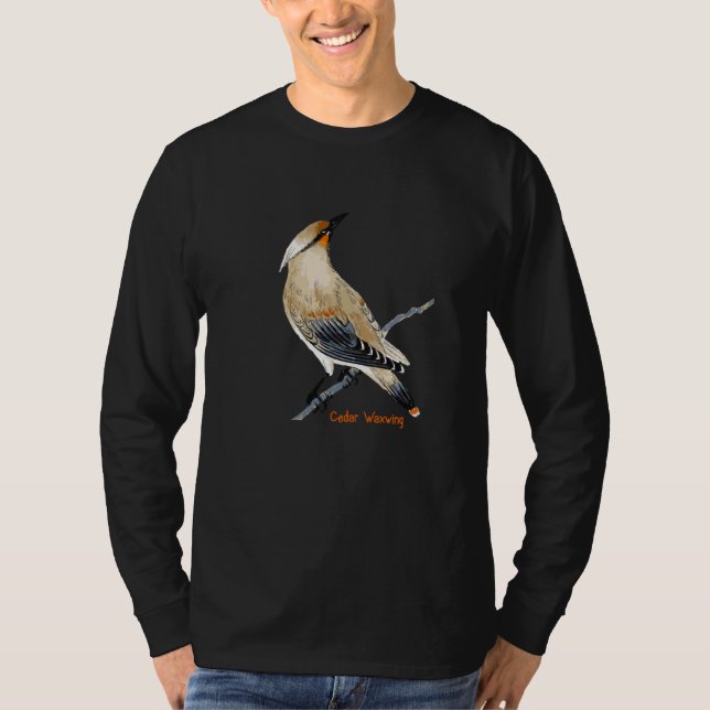 Cedar Waxwing Bird Bird Ornithology  1 T Shirt (Framsida)