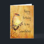 Cedar Waxwing Bird Grandfather Birthday Card Kort<br><div class="desc">Varmkopparfärgning av en Cedar Waxwing Bird l Birthday för din farfar</div>