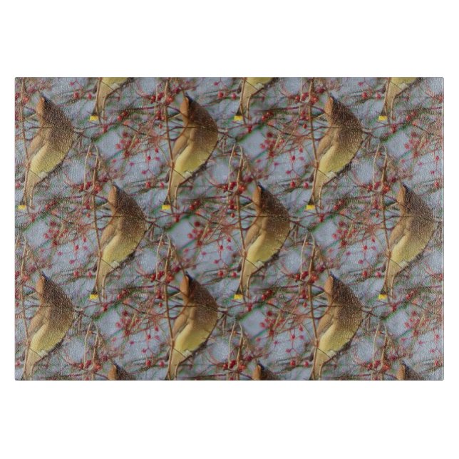 Cedar Waxwing Bird Natature Art Mönster (Framsidan)