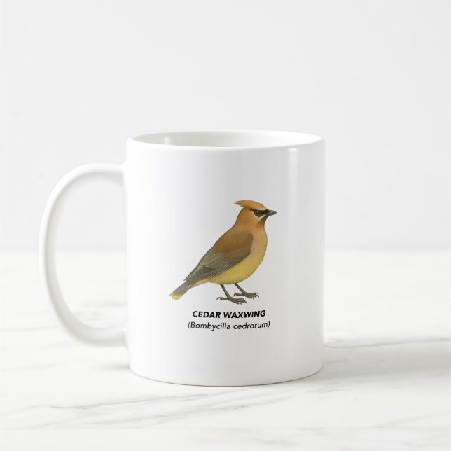 Cedar Waxwing - Birds of California Kaffemugg (Vänster)