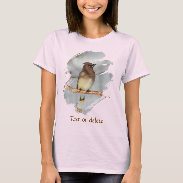 Cedar Waxwing Fågel Djur Personlig T Shirt (Framsida)