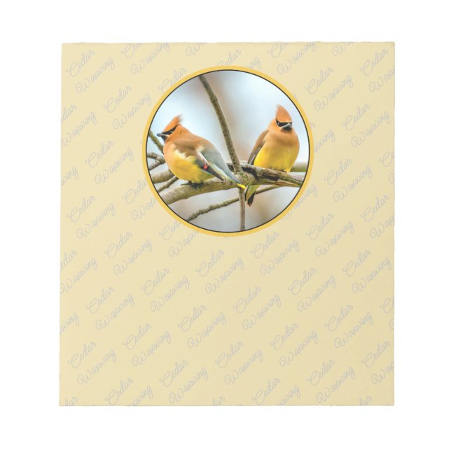 Cedar Waxwing - Originalfoto Anteckningsblock (Framsida)