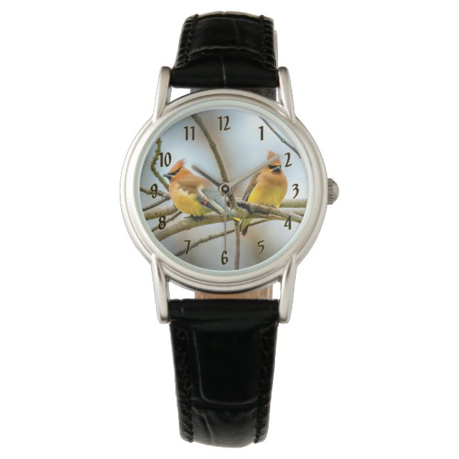 Cedar Waxwing - Originalfoto Armbandsur (Framsida)