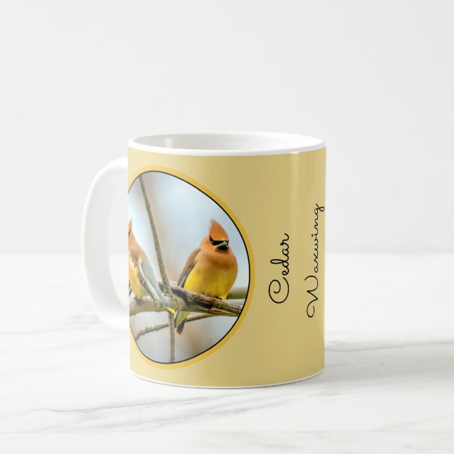 Cedar Waxwing - Originalfoto Kaffemugg (Framsida vänster)