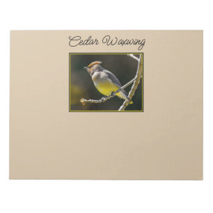 Cedar Waxwing Songbird Original Vild Bird Photo Anteckningsblock
