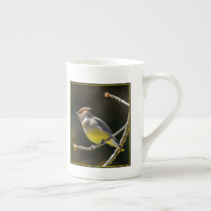 Cedar Waxwing Songbird Original Vild Bird Photo Benporslin Mugg
