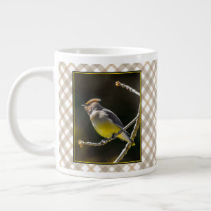 Cedar Waxwing Songbird Original Vild Bird Photo Jumbo Mugg