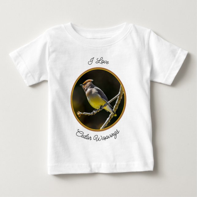 Cedar Waxwing Songbird Original Vild Bird Photo T Shirt (Framsida)
