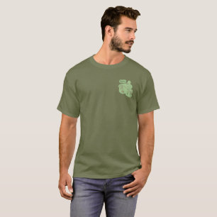 Cedar Waxwing Stencil- Fatigue Grönt- Front Pocket T Shirt