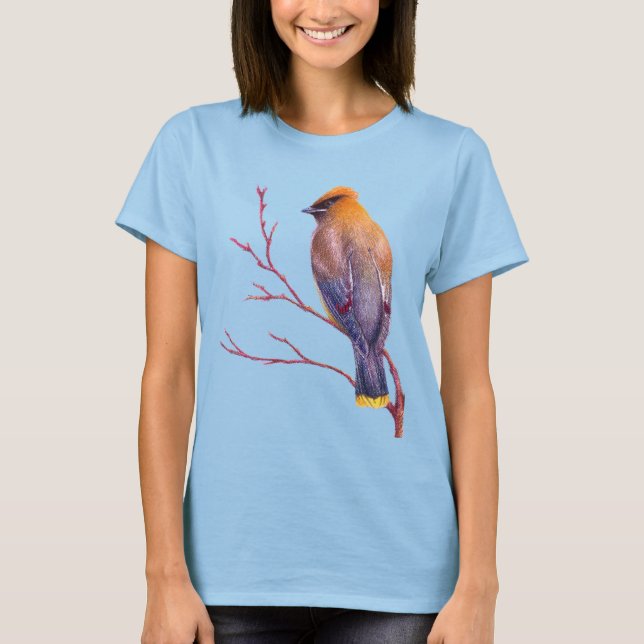 Cedar Waxwing Tee Shirt (Framsida)