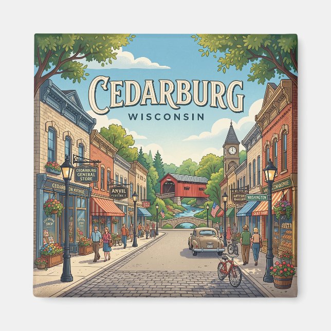 Cedarburg, Wisconsin USA Magnet (Framsidan)