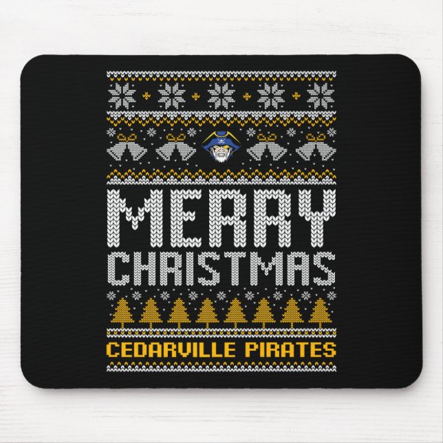 Cedarville Pirater Logotyp God jul Ugly Sweat Musmatta (Framsidan)