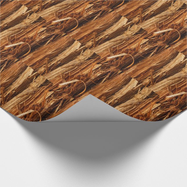 Ceder Trästruktur Utseende Bark Presentpapper (Hörn)