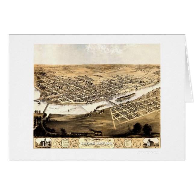 Cederträforar, panorama- karta för IA - 1868 Hälsningskort (Framsidan Horizontal)