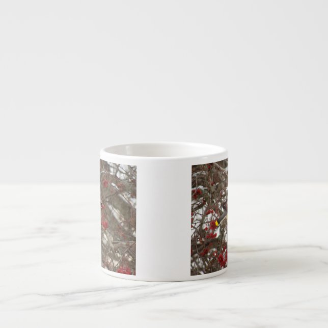 CederträWaxwing Espressomugg (Framsidan)