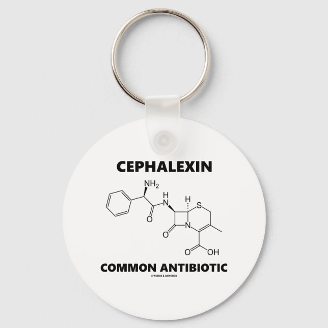 Cefalexin Common Antibiotic (Chemical Molecule) Nyckelring (Framsida)