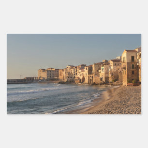 Cefalu, havsbottnen på Sicilien Rektangulärt Klistermärke