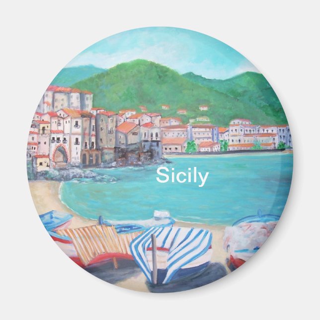 Cefalu, Sicilien Magnet (Framsidan)