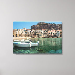 Cefalu-staden Sicilien Canvastryck