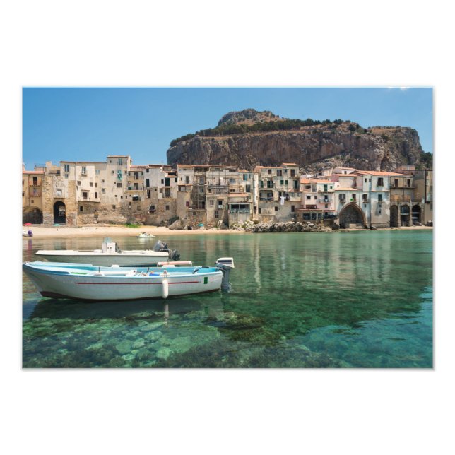 Cefalu-staden Sicilien Fototryck (Framsidan)