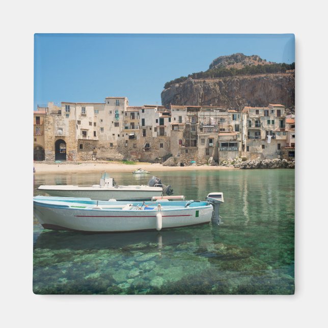 Cefalu-staden Sicilien Magnet (Framsidan)
