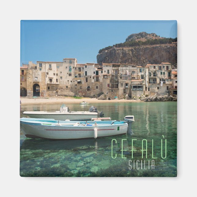 Cefalu-staden Sicilien Magnet (Framsidan)