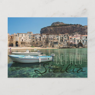 Cefalu-staden Sicilien Vykort