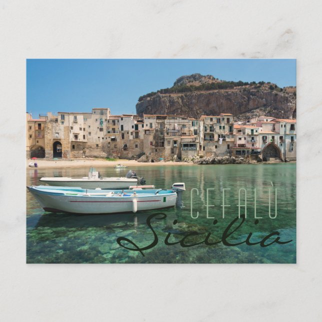 Cefalu-staden Sicilien Vykort (Framsida)
