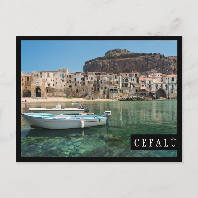 Cefalu-staden Sicilien Vykort (Framsida)