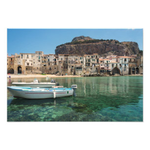 Cefalu town i Sicily Fototryck