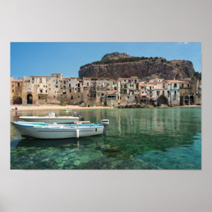 Cefalu town i Sicily Poster