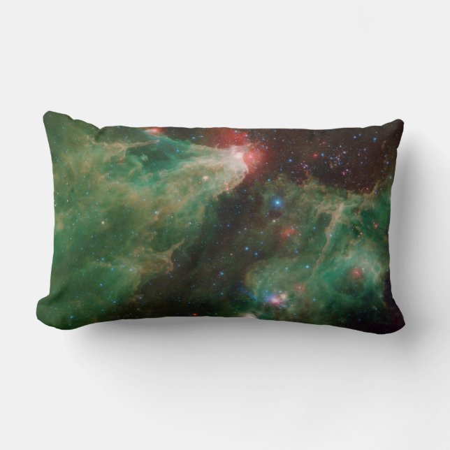 Cefheus B och C Grönt Nebula Lumbarkudde (Framsida)