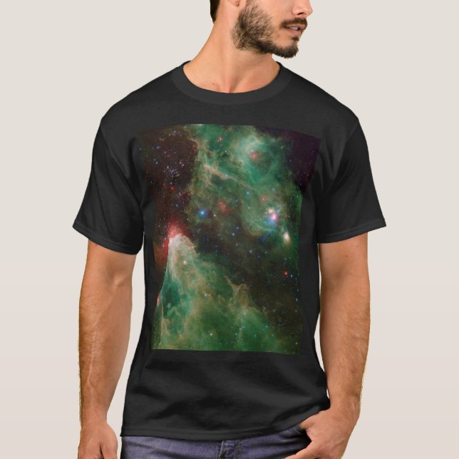 Cefheus B och C Grönt Nebula T Shirt (Framsida)
