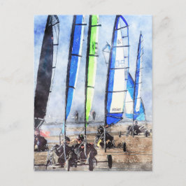 Cefn Sidan Blokart Tävla Competition Vykort