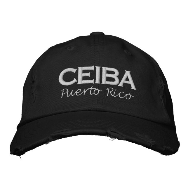 Ceiba Puerto Rico Embroired Baseball Cap Broderad Keps (Framsida)
