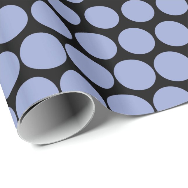 Ceil Polka Dot Modern Black Presentpapper (Rullad Hörn)