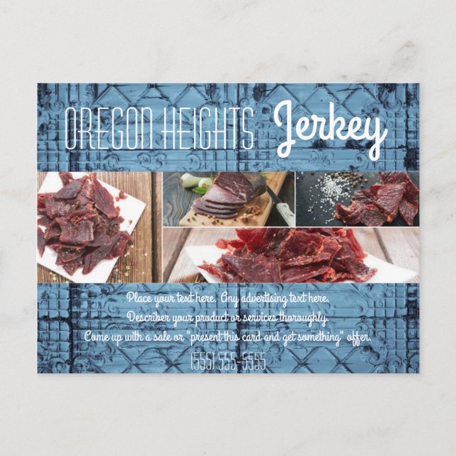 Ceilin för Business Advertising Card Rustic Tin Pa Vykort (Framsida)