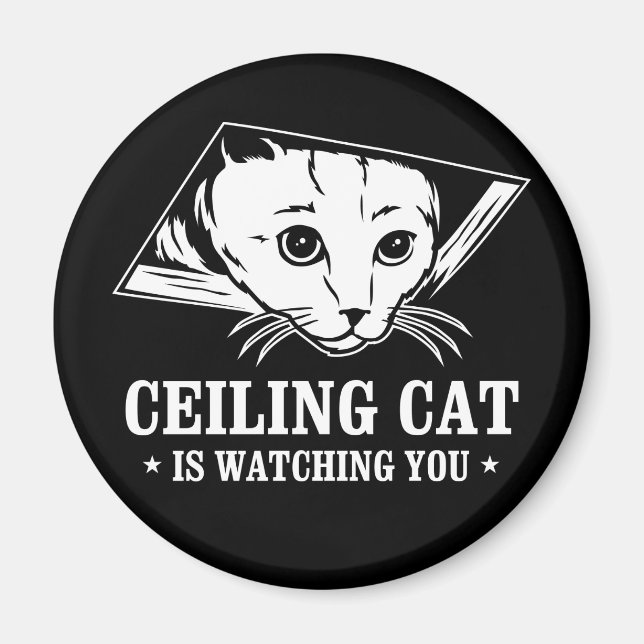 Ceiling Cat vaktar dig Magnet (Framsidan)