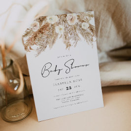 CEIRA Bohemian Desert Pampas Grass Baby Shower Inbjudningar